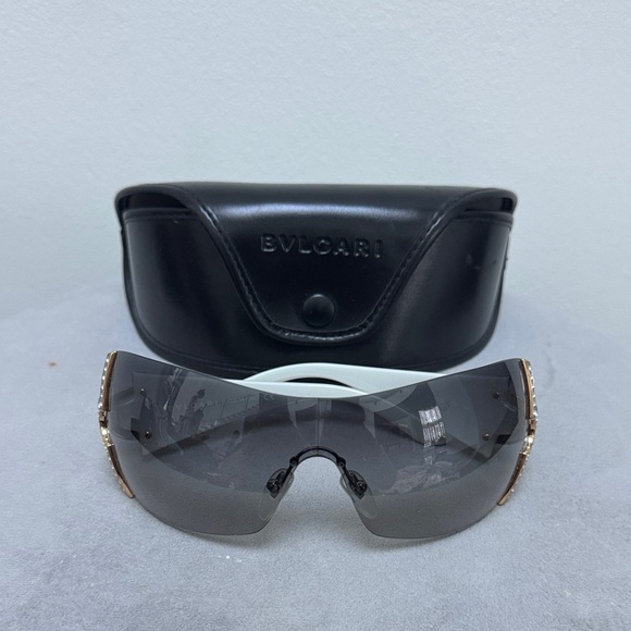 Bvlgari Black Bejeweled Sunglasses with Case
